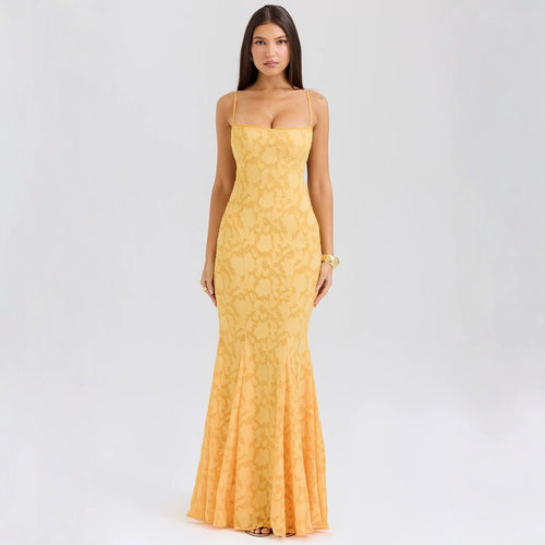Damen elegantes Abendkleid mit floralem Spitzenmuster R&B