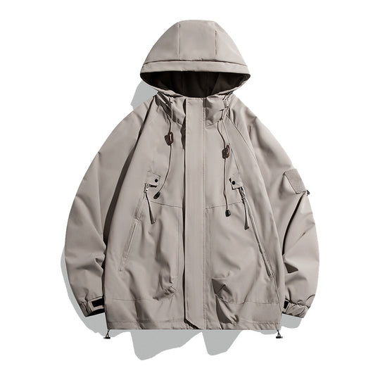 Damen lässige Outdoor-Jacke mit verstellbarem Kapuzensystem und funktionalen Taschen R&B