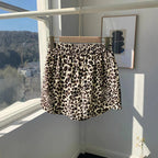 Damen Lockere Leoprint-Strandshorts R&B