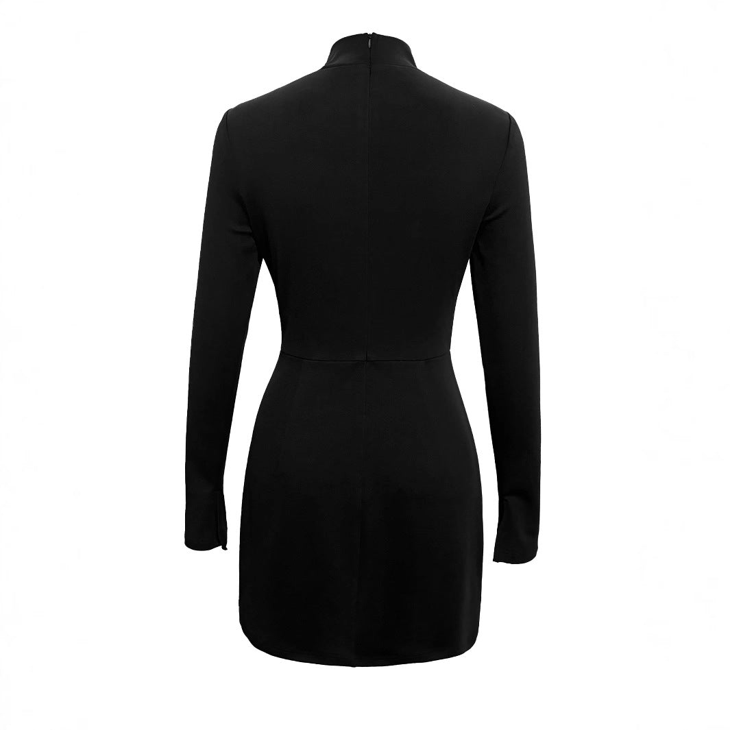 Damen Elegantes Mini-Kleid mit tailliertem Schnitt und weiten Ärmeln R&B