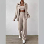 Damen Zweiteiliges Lounge-Set mit Oberteil und weiter Hose R&B