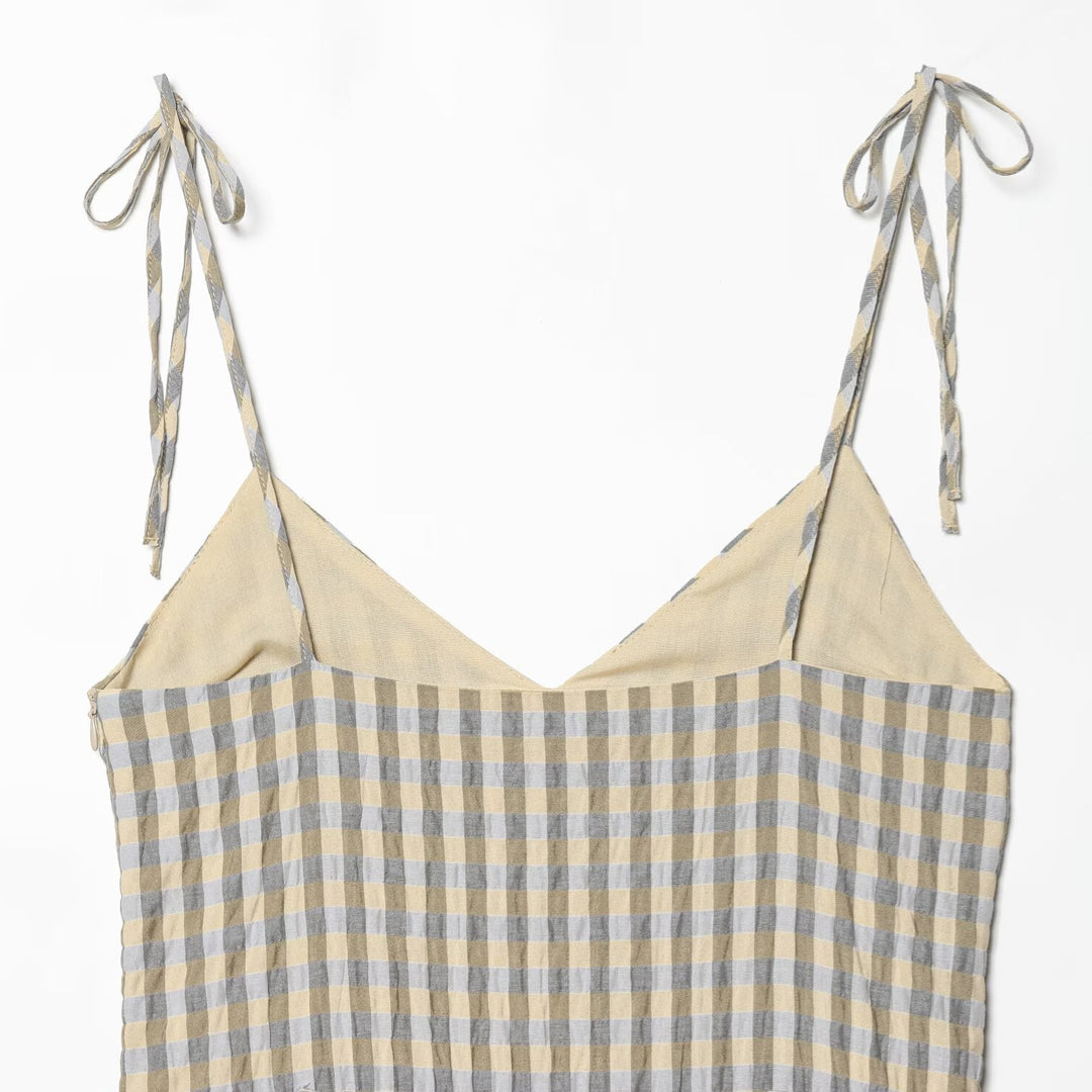Damen Sommerkleid mit fließenden Volants und V-Ausschnitt R&B