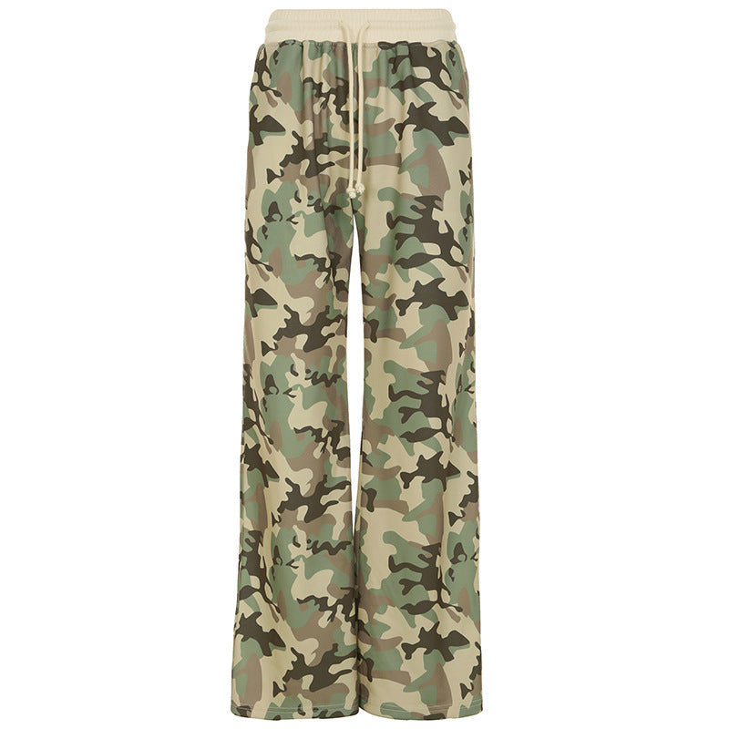 R&B | Unformal Kontrastfarbe Gesamt Hoodie Langarm Sweatshirt Hose Zwei Teile Camouflage Strickjacke Hose Set