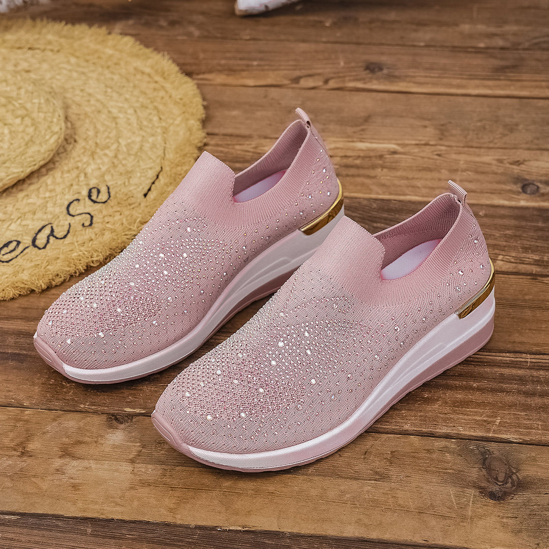 Damen Glamouröse Sneaker mit funkelnden Strassdetails R&B