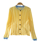 Damen Leichte Strickjacke mit hübschen Rüschendetails