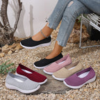 Damen Bequeme Strick-Sneaker mit elastischem Einstieg