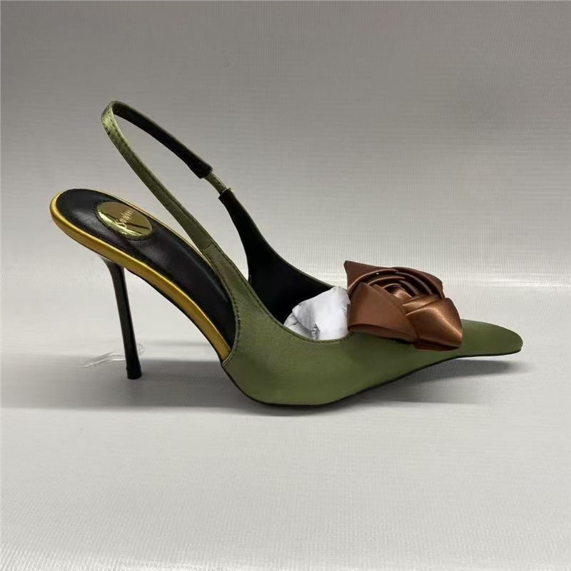 Damen Slingback Pumps mit eleganter Satinverzierung R&B