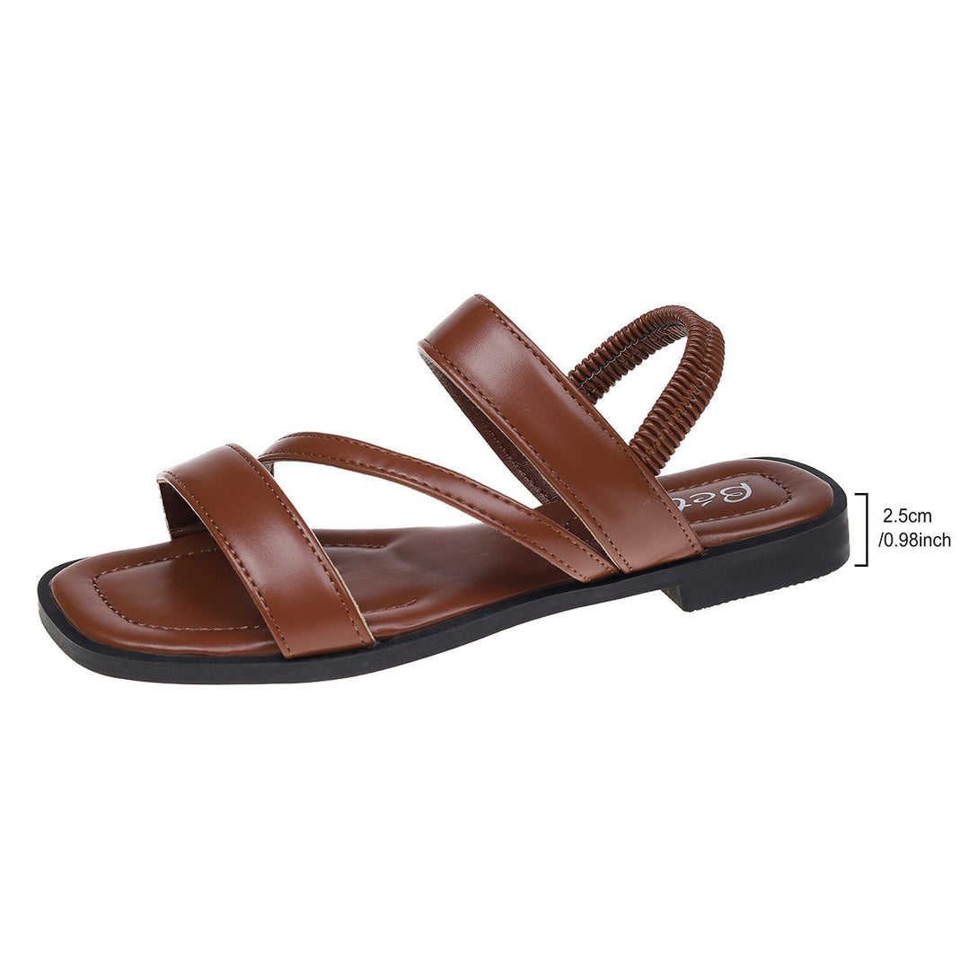 Damen Metallic Riemchen-Sandalen mit elastischem Rückenteil R&B