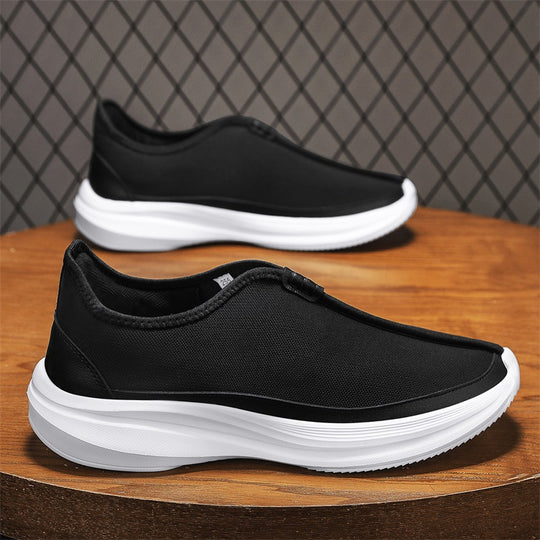 Damen Freizeit Slip-On Sneakers mit atmungsaktiver Mesh-Oberfläche und gepolsterter Sohle R&B