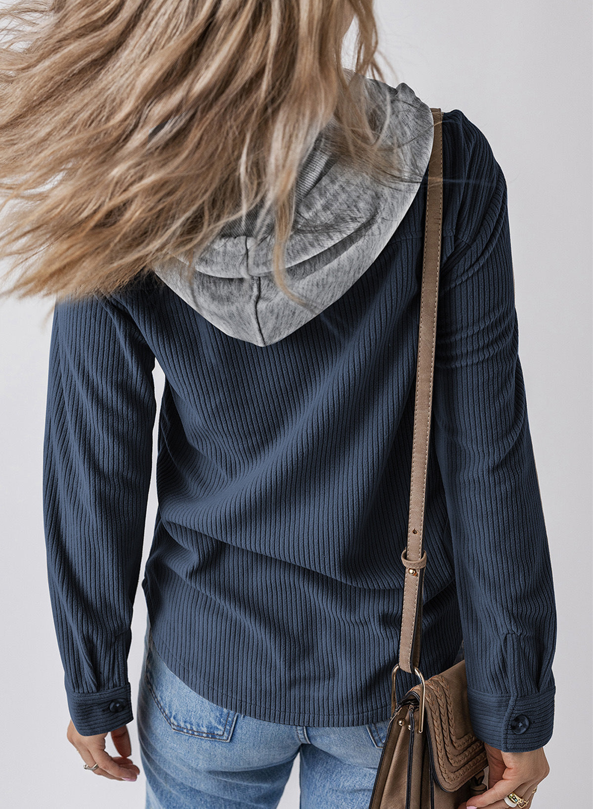 R&B | Revers Knopf Kapuzenjacke