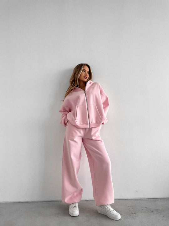 Damen lässiges Hoodie- und Jogginghose-Set R&B