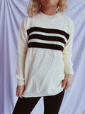Damen lässiger Strickpullover mit modischen Streifen R&B