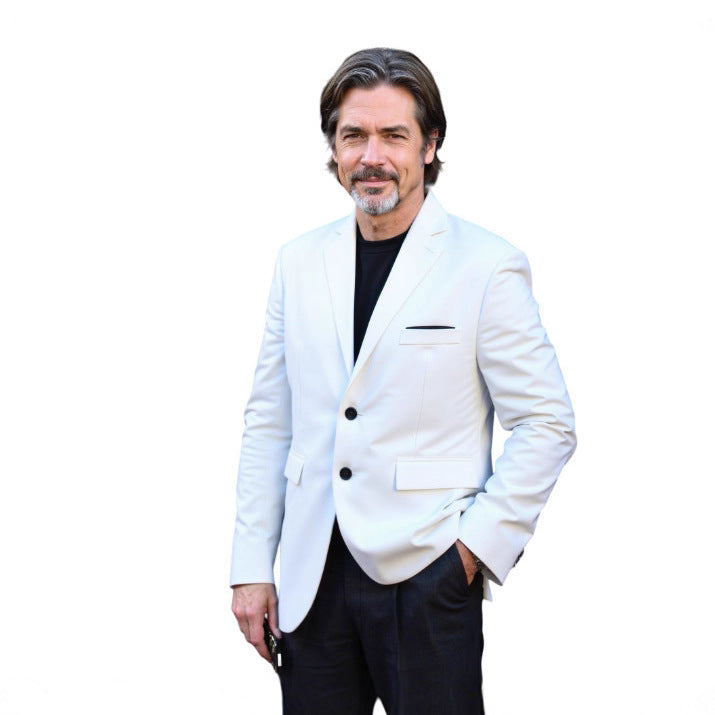Herren nan taillierter Business-Blazer aus StretchgewR&Be mit Brusttasche und schlanker Silhouette R&B