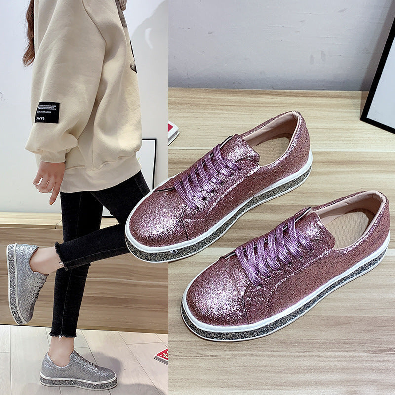 Damen Glitzernde Sneakers mit komfortablem Plateau R&B