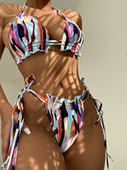 Damen bunter Triangel-Bikini R&B