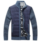 Herren moderne Steppjacke mit Strickärmeln R&B