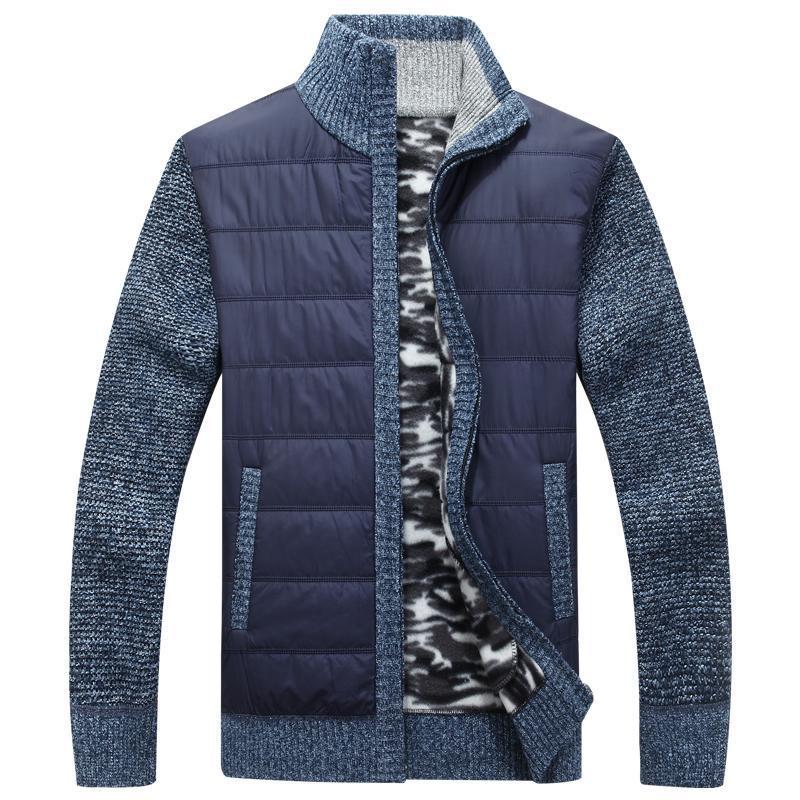 Herren moderne Steppjacke mit Strickärmeln R&B