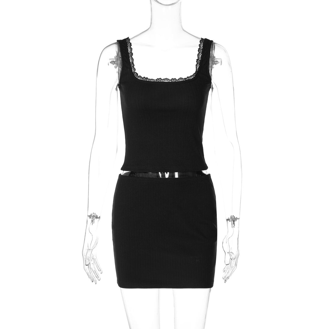 Damen Slim Fit Kleid mit Spitzenakzenten R&B