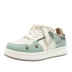 Damen Sportliche Sneakers mit verspieltem Tiermotiv und samtigen Akzenten