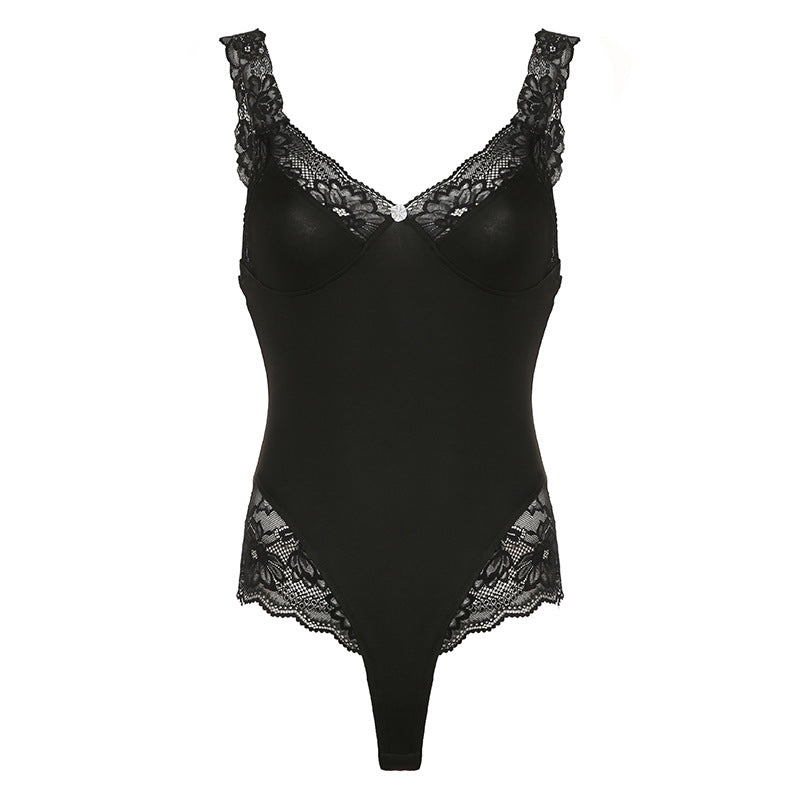 Damen Body mit eleganter Spitzenverzierung und komfortablem Schnitt R&B