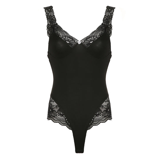 Damen Body mit eleganter Spitzenverzierung und komfortablem Schnitt R&B