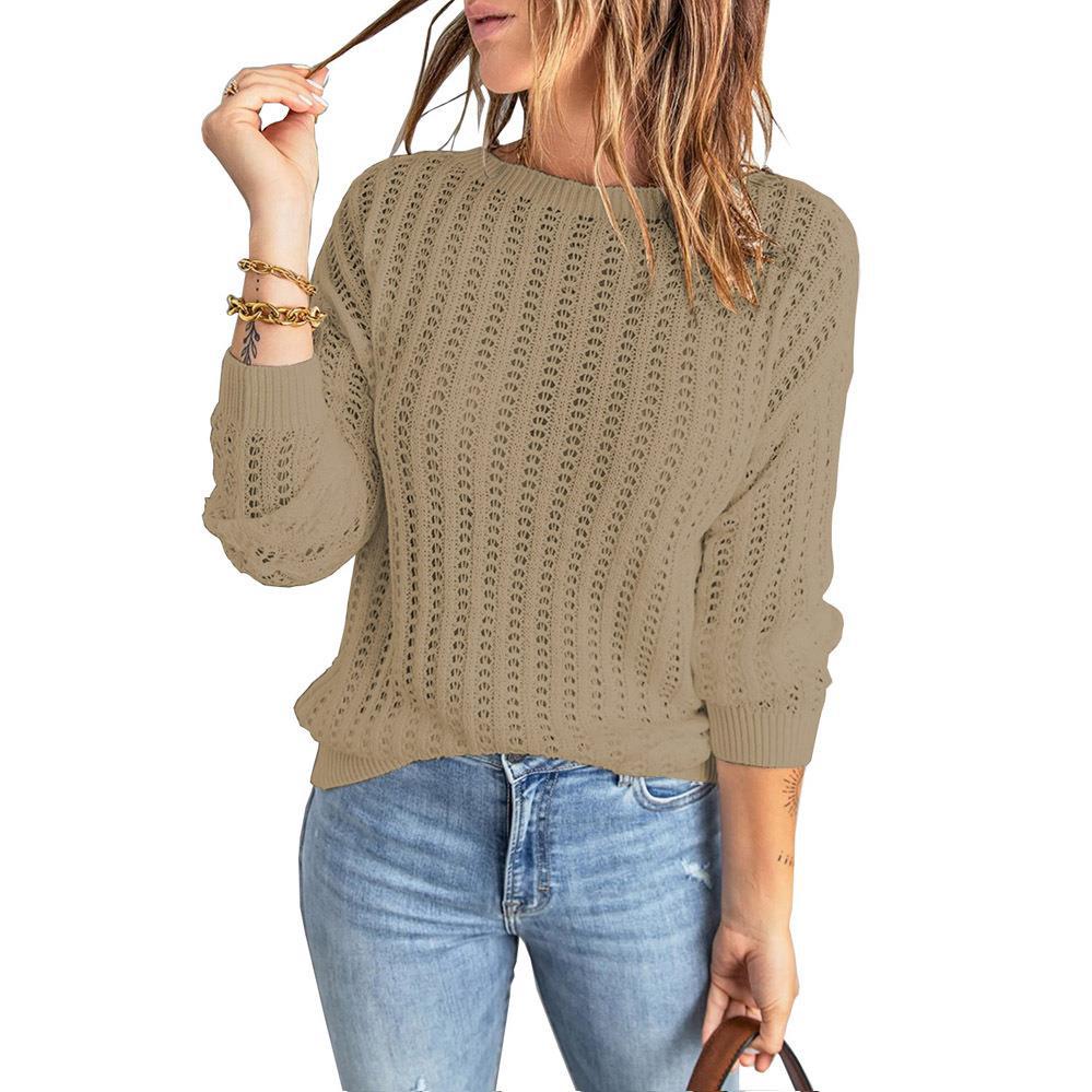 Damen Grobstrickpullover mit luftiger Struktur und modischem Schnitt R&B