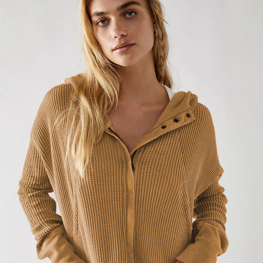 Damen Sportliche Kapuzenjacke mit strukturierter Oberfläche R&B