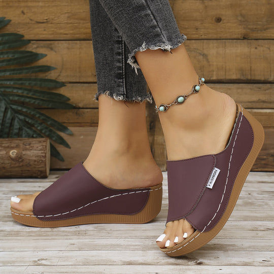 Damen Wedge-Pantoletten mit modischem Riemendesign und komfortablem Fußbett R&B 1779863329