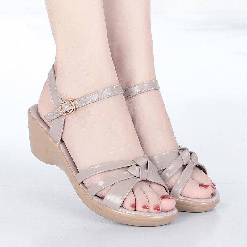 Damen Riemchen Sandalen mit bequemem Fußbett und elegantem Knotenakzent R&B
