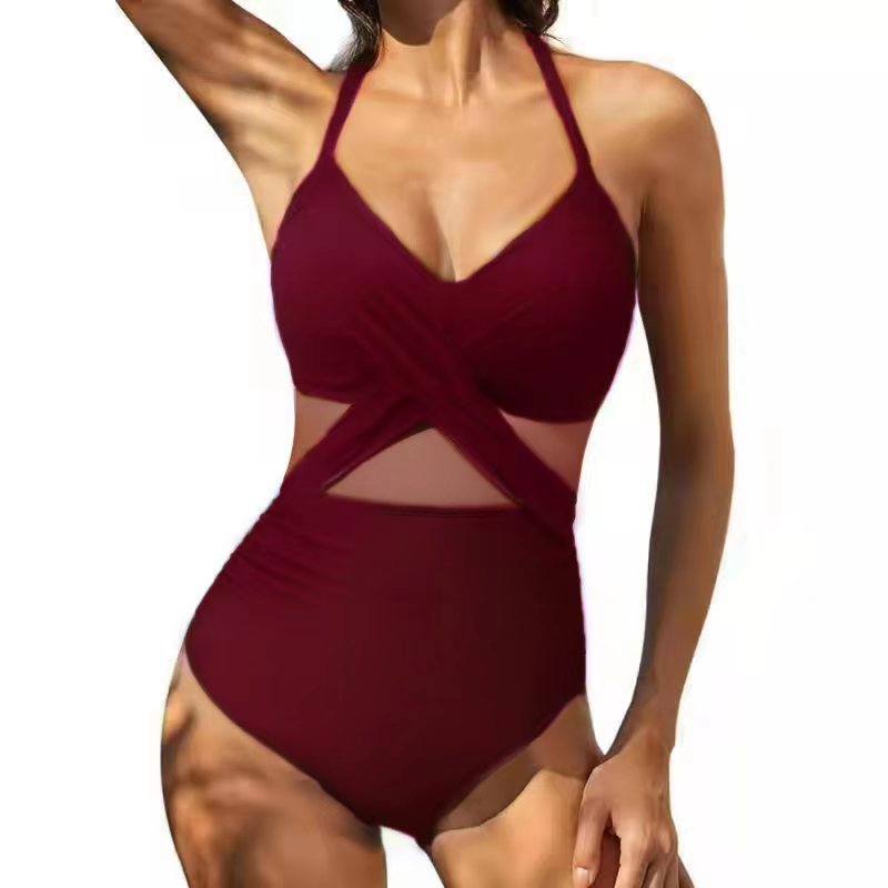 Damen Hochwertiger Einteiler Badeanzug mit trendigen Cut-Out-Details R&B