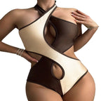 Damen Einteiler Badeanzug mit modischem Schnitt und raffinierten Cut-Outs R&B