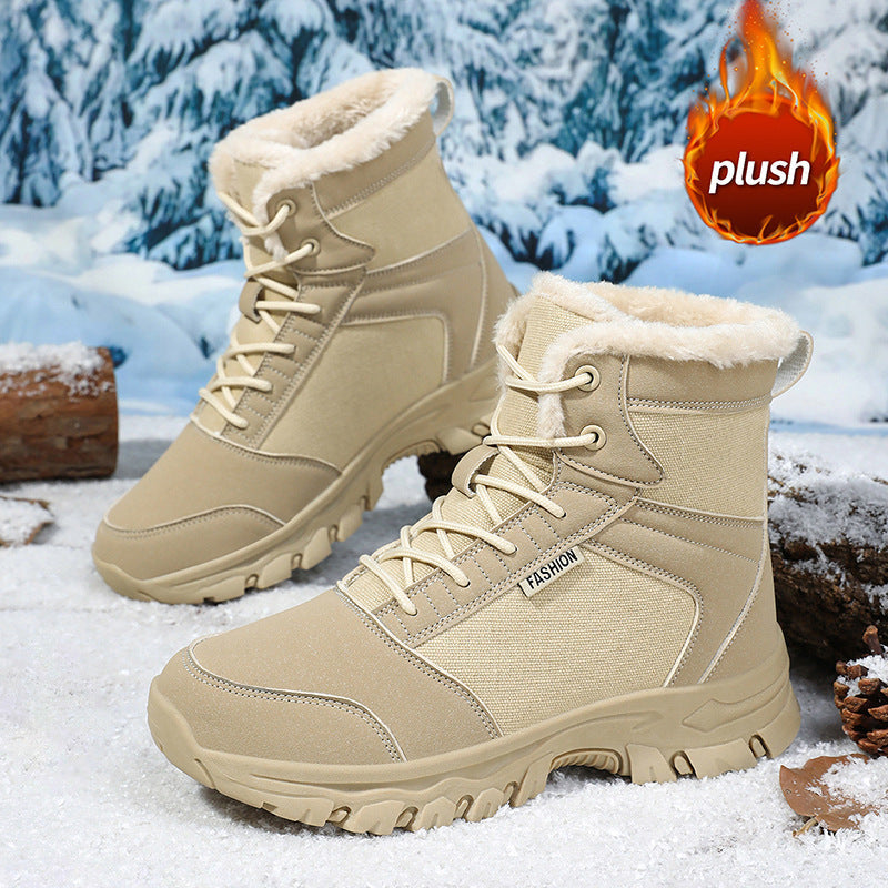 Damen gefütterte Winterstiefel mit rutschfester Profilsohle und komfortablem Innenfutter