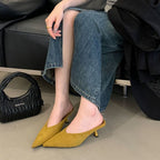 Damen elegante Mules mit spitzem Design R&B