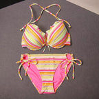 Damen Bikini-Set mit verspieltem Bindesystem und elegantem Volant R&B
