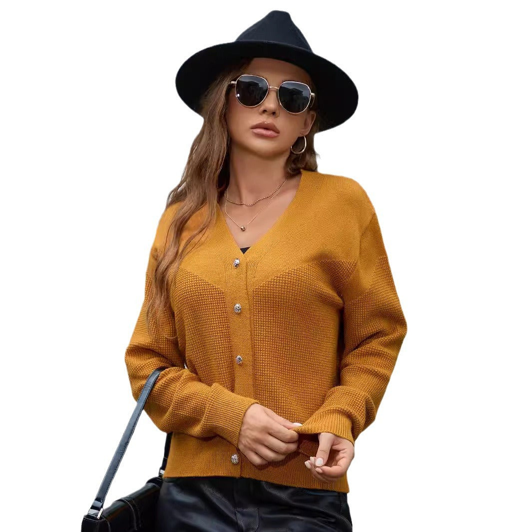 Damen Strickjacke mit Knopfdetails und strukturierter Oberfläche R&B