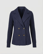 Damen Bouclé Blazer mit Strickärmeln