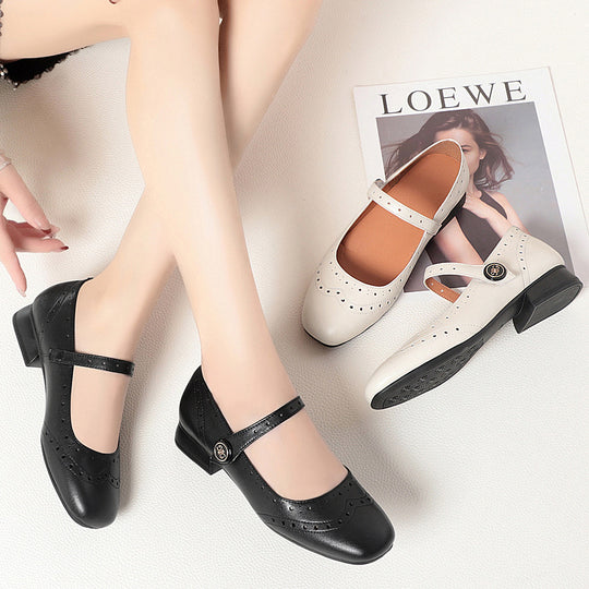 Damen Ballerinas mit verstellbarem Riemen und komfortablem Fußbett R&B