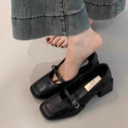 Damen elegante und komfortable Mary Jane Pumps mit modischem Blockabsatz R&B