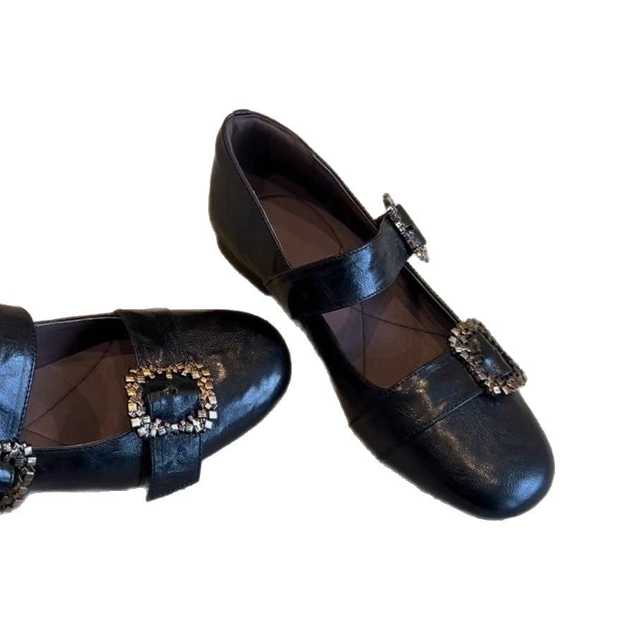 Damen Mary Jane Ballerinas mit funkelnden Schmuckdetails R&B