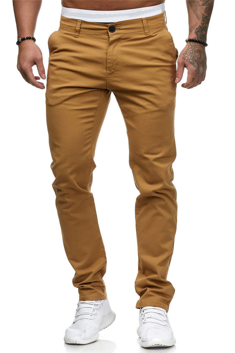 Herren Slim-Fit Chinohosen mit elastischem Bund und praktischen Taschen R&B