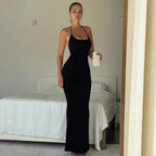 Damen elegantes Maxi-Kleid mit schmeichelndem Schnitt und raffiniertem Halterneck R&B