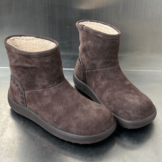 Damen bequeme Winterstiefel aus hochwertigem Wildleder mit kuscheligem Innenfutter R&B
