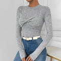 Damen Langarmshirt mit modischem Knotendesign R&B