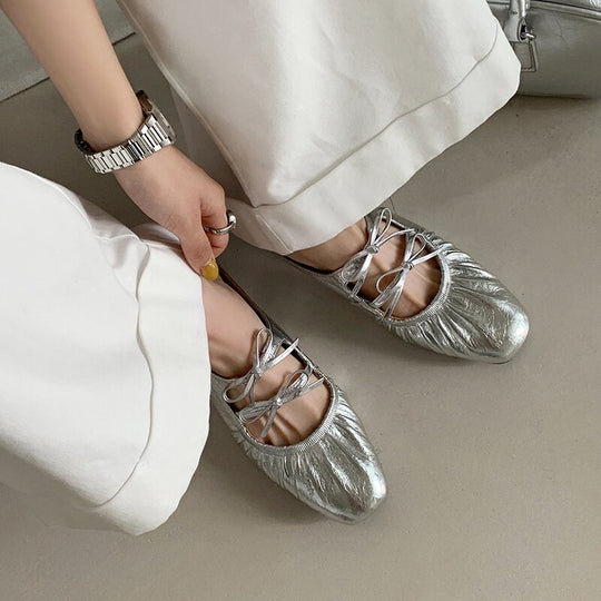 Damen elegante Mules mit raffiniertem Schnür-Design R&B