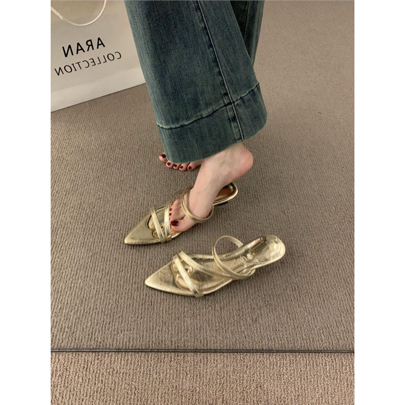 Damen elegante Slingback Sandalen mit v-förmiger Zehenpartie R&B