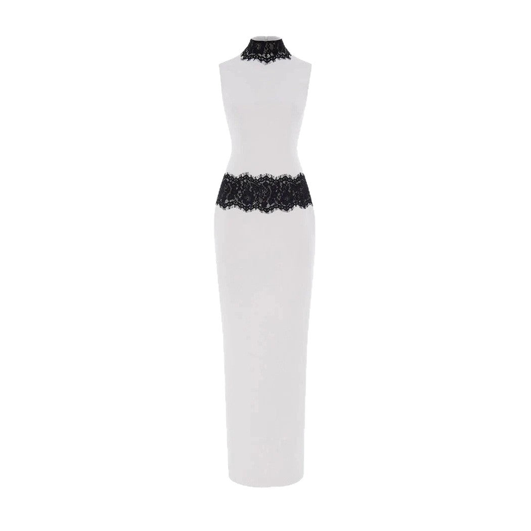 Damen Elegantes und figurbetontes Abendkleid mit Spitzenakzenten R&B