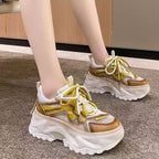 Damen Chunky Sneakers mit atmungsaktiver Mesh-Oberfläche und modischem Design R&B