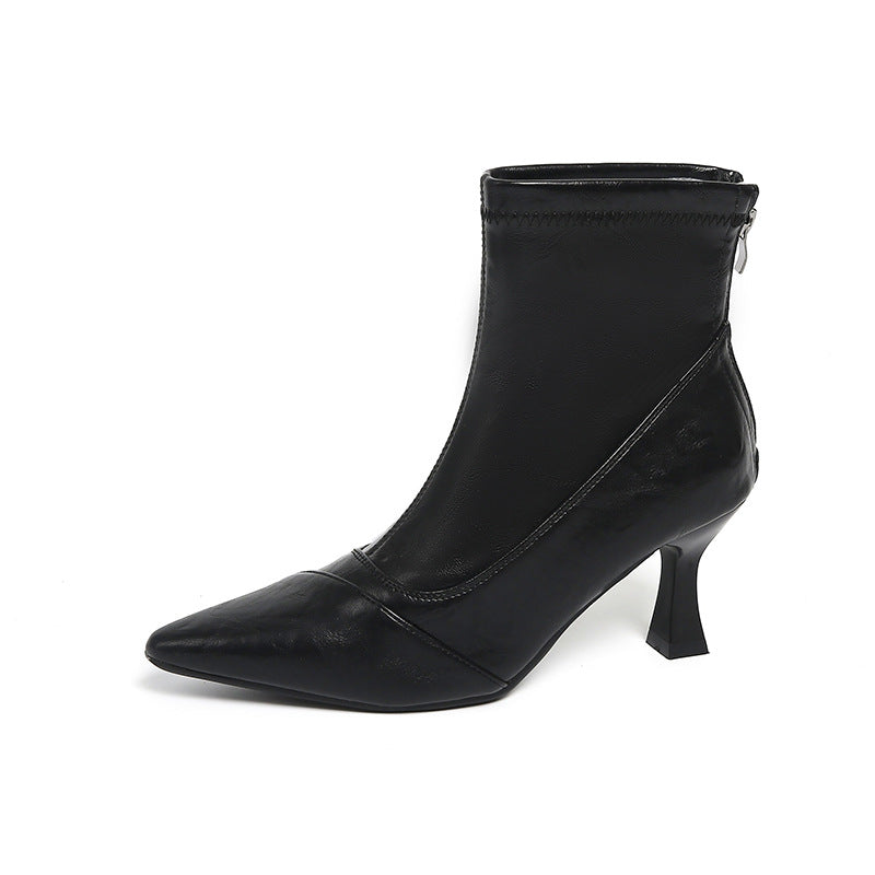 Damen elegante AnklR&Boots mit modischer Stiletto-Absatz und Reißverschluss R&B