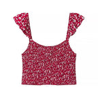 Damen Set aus Crop-Top und schwingendem Maxirock mit floralen Mustern R&B