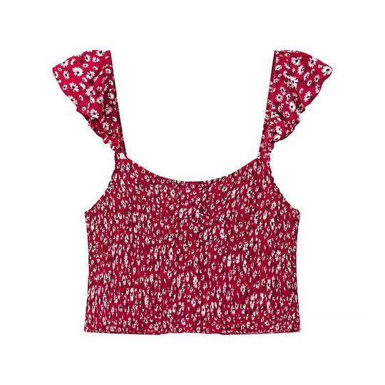 Damen Set aus Crop-Top und schwingendem Maxirock mit floralen Mustern R&B